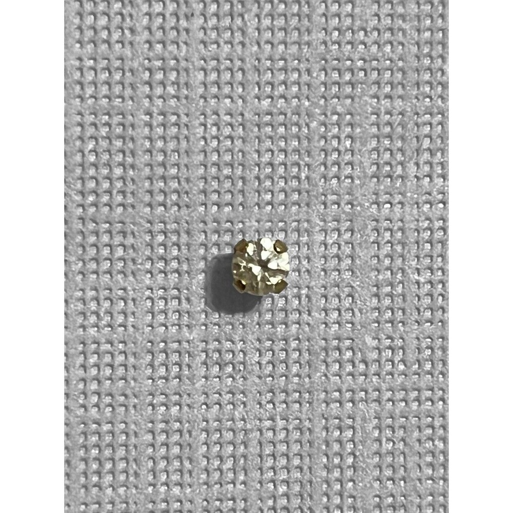 Studex 14K 585 Yellow Gold Earring One Single Piercing Stud 3mm Clear Stone